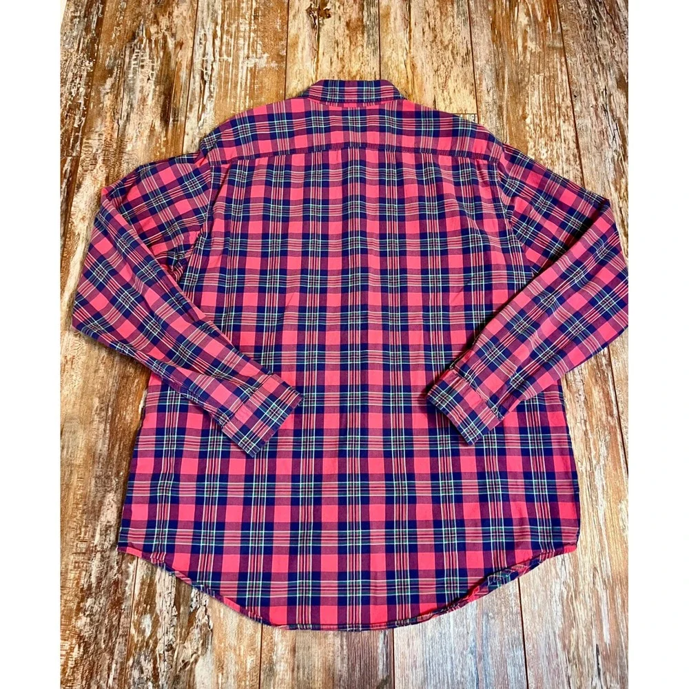 Polo Ralph Lauren Men XL Plaid Button Down Shirt Pink Purple Long Sleeve Pockets - Picture 3 of 11